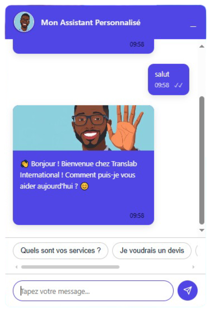 Le deuxième chatbot de CBAI